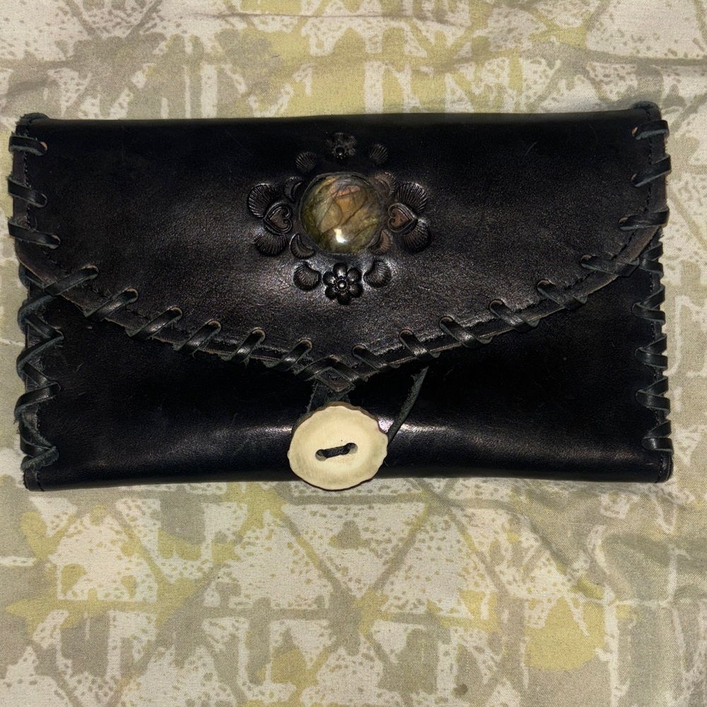 Elegant Black Leather Clutch
